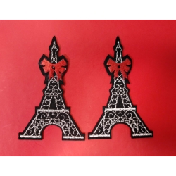 Aplikacja wieża eiffla z klejem (srebrna)